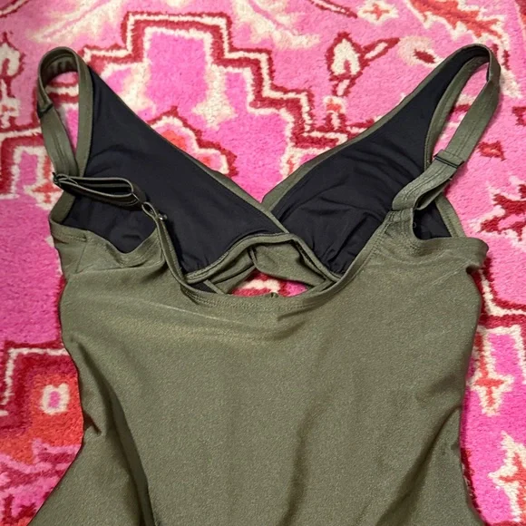 DKNY Olive Green One-Piece Swimsuit bathing suit - Picture 5 of 10